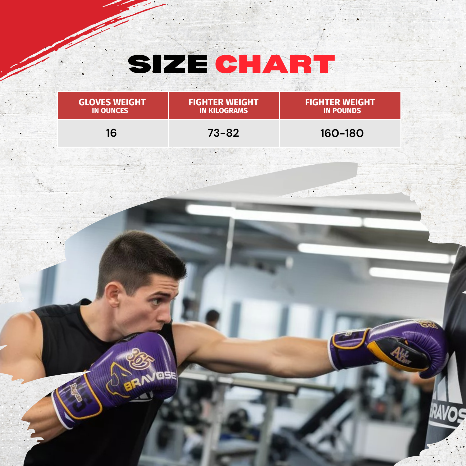 Bravose Limited Edition 16oz Velcro Boxing Gloves – “ALL DAY, EVERY DAY” Purple & Yellow - Image 5