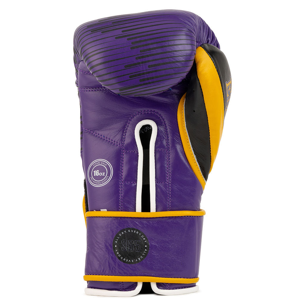 Bravose Limited Edition 16oz Velcro Boxing Gloves – “ALL DAY, EVERY DAY” Purple & Yellow - Image 3