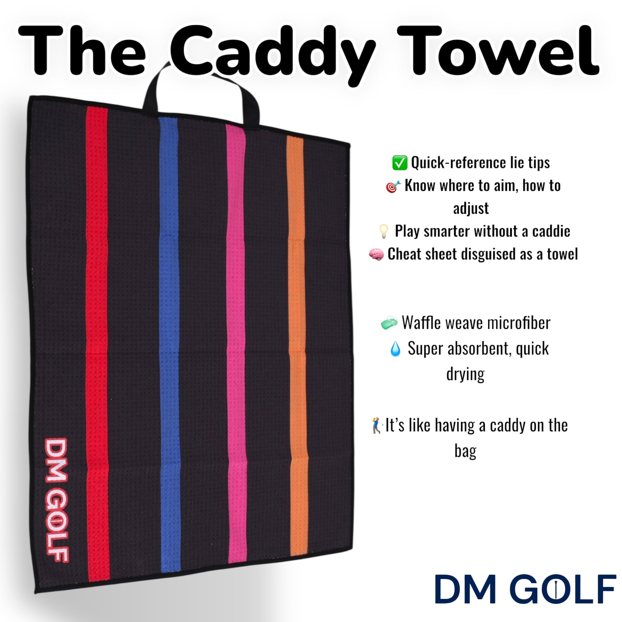 The Caddy Towel-Part towel. Part cheat sheet. Fully essential.Premium waffle microfiber – Not your average rag. - Image 4