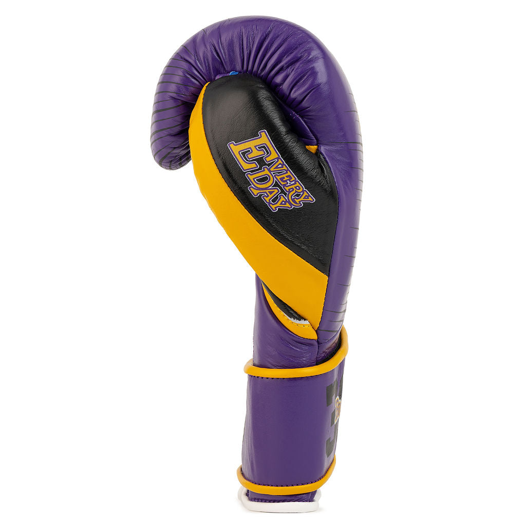 Bravose Limited Edition 16oz Velcro Boxing Gloves – “ALL DAY, EVERY DAY” Purple & Yellow - Image 4